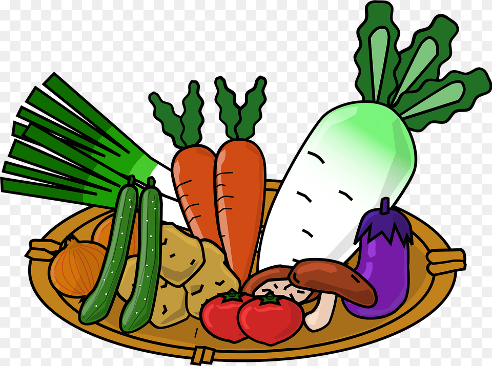 Vegetables On A Tray Clipart, Food, Produce, Carrot, Plant Free Png