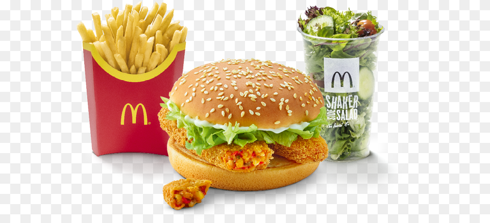 Vegetarian French Fries, Burger, Food, Lunch, Meal Png Image