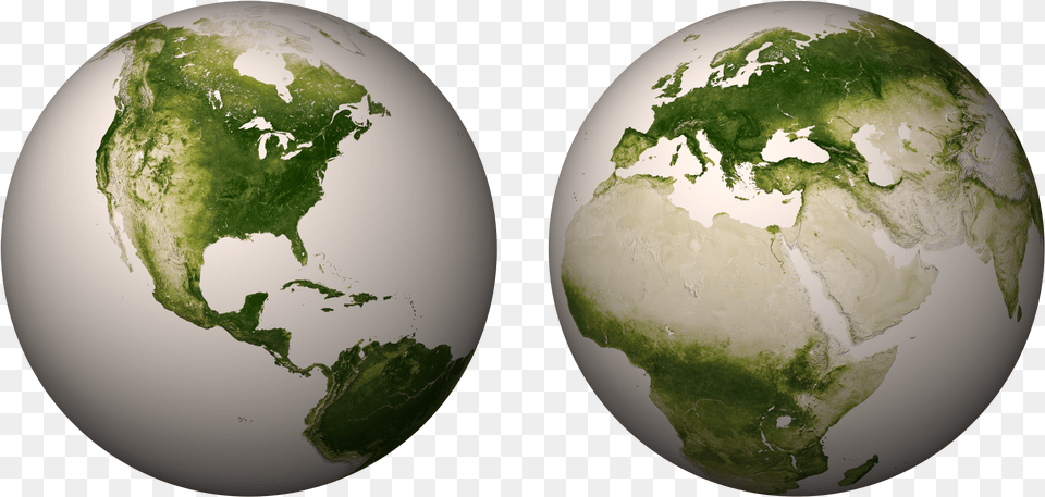 Vegetation Map Of The Earth, Astronomy, Outer Space, Planet, Sphere Free Png Download