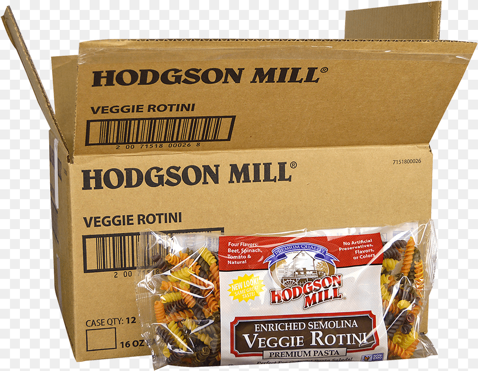 Veggie Rotini Spirals Hodgson Mill Veggie Rotini, Box, Food, Sweets, Cardboard Png