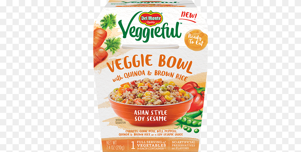 Veggieful Asian Style Soy Sesame Veggie Bowl Del Monte Veggieful Veggie Bowl, Advertisement, Poster, Baby, Person Free Png