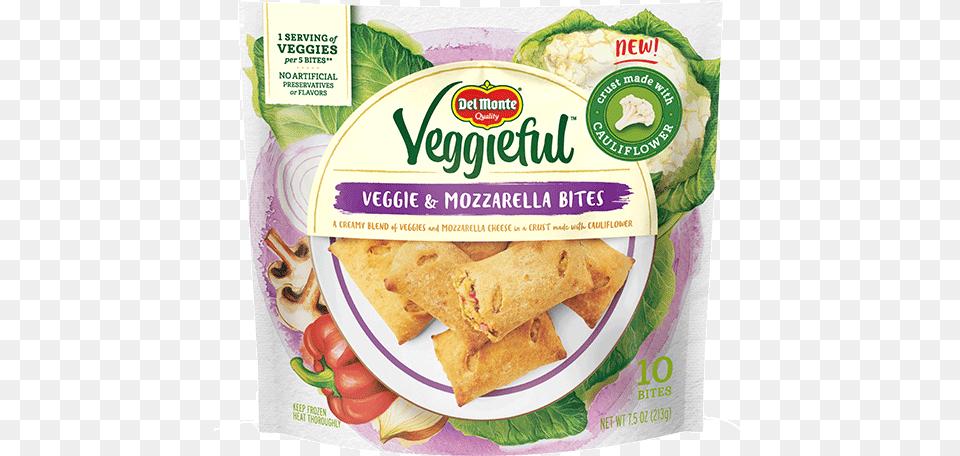Veggieful Veggie And Mozzarella Bites Del Monte Veggieful Bites, Food, Sandwich, Produce, Bread Png