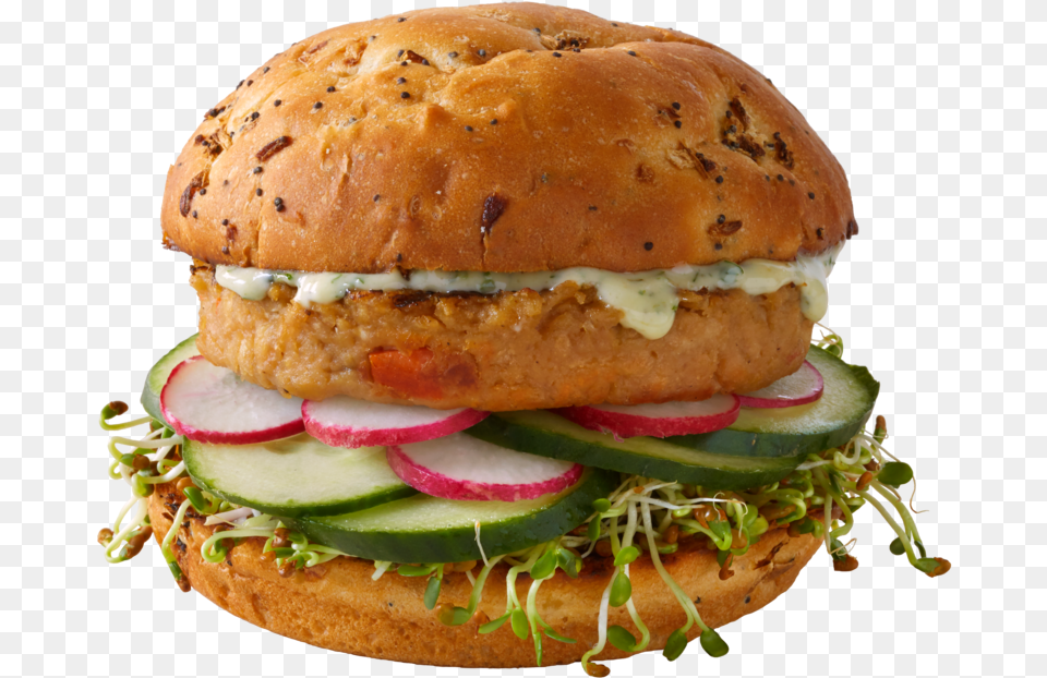 Veggiepatty Portabella Sideview Knockout Cheeseburger, Burger, Food Free Transparent Png