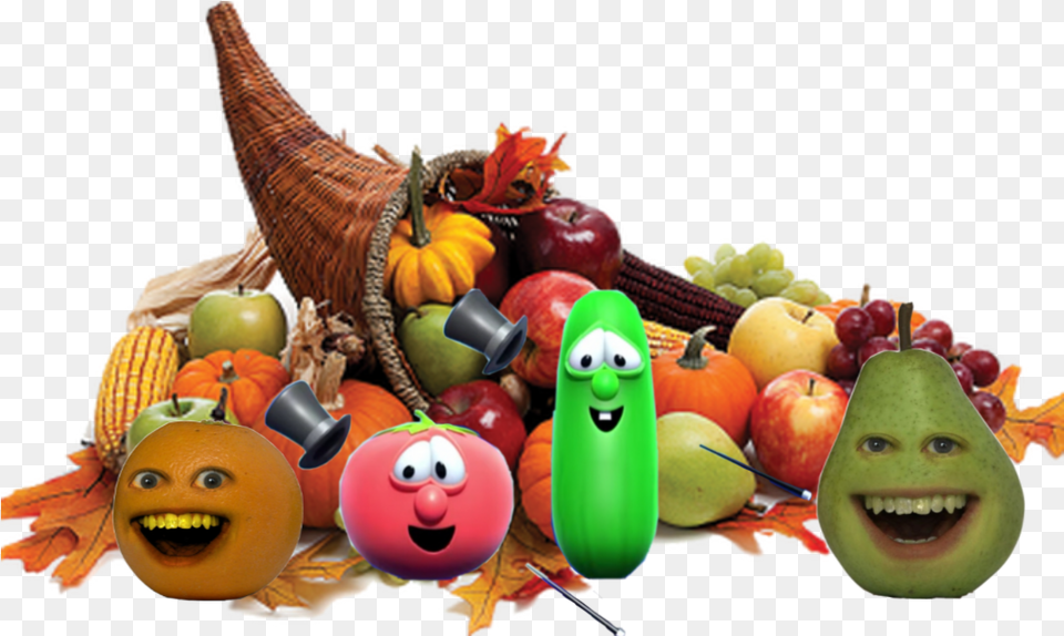Veggietales Sticker Transparent Background Thanksgiving Cornucopia, Food, Fruit, Produce, Plant Png