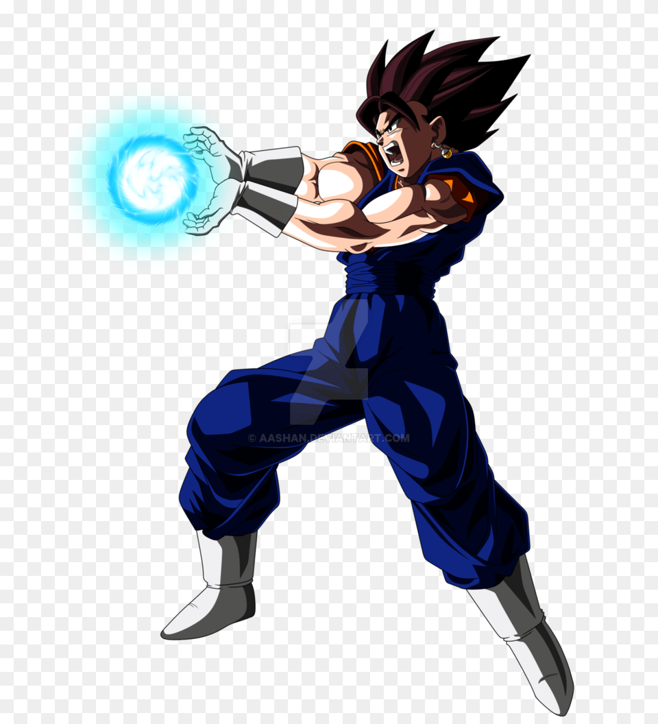 Vegito Kamehameha Pose Shooting Colored With Ball, Book, Comics, Publication, Person Png