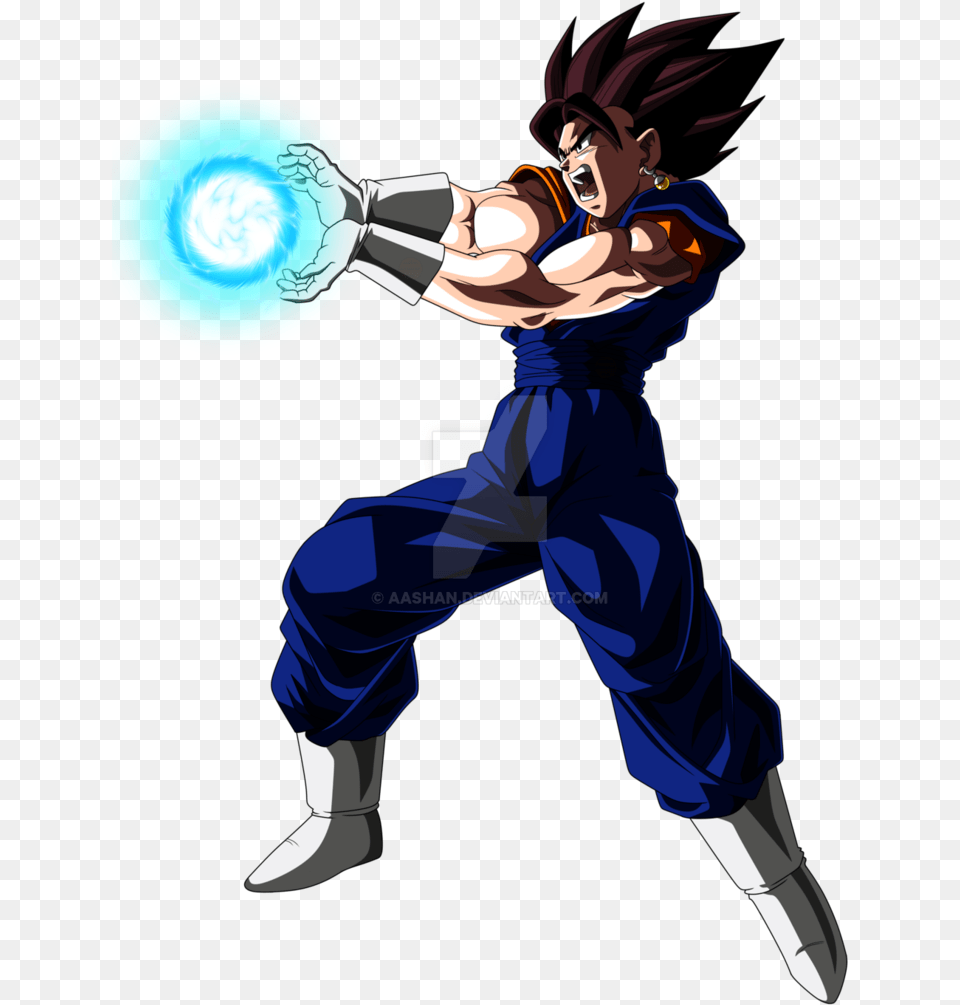 Vegito Kamehameha Pose Shooting Colored With Ball By Dragon Ball Z Kamehameha, Book, Comics, Publication, Person Free Transparent Png