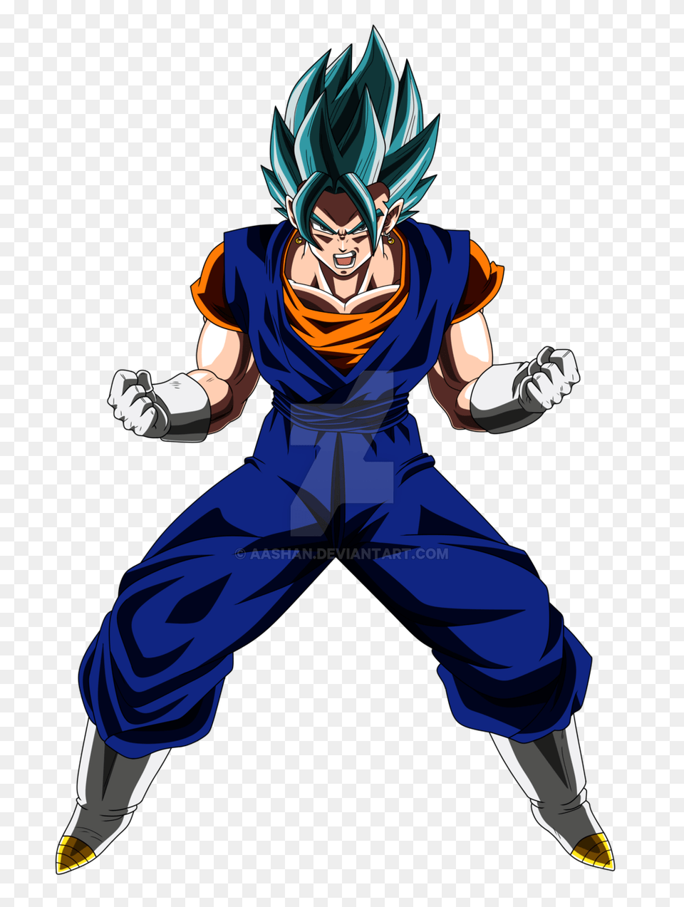 Vegito Super Saiyan Blue Powering Up Colored, Book, Comics, Publication, Person Free Png