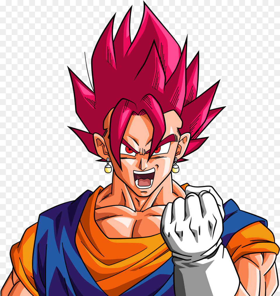 Vegito Super Saiyan Red, Book, Comics, Publication, Face Png