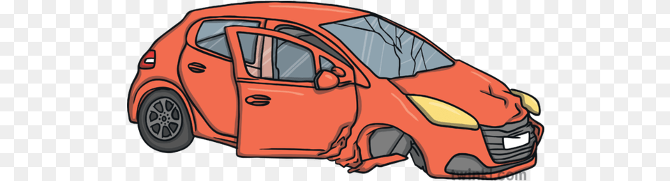 Vehicle Broken Car Accident Crash Broken Car Illustration, Alloy Wheel, Transportation, Tire, Spoke Free Png Download