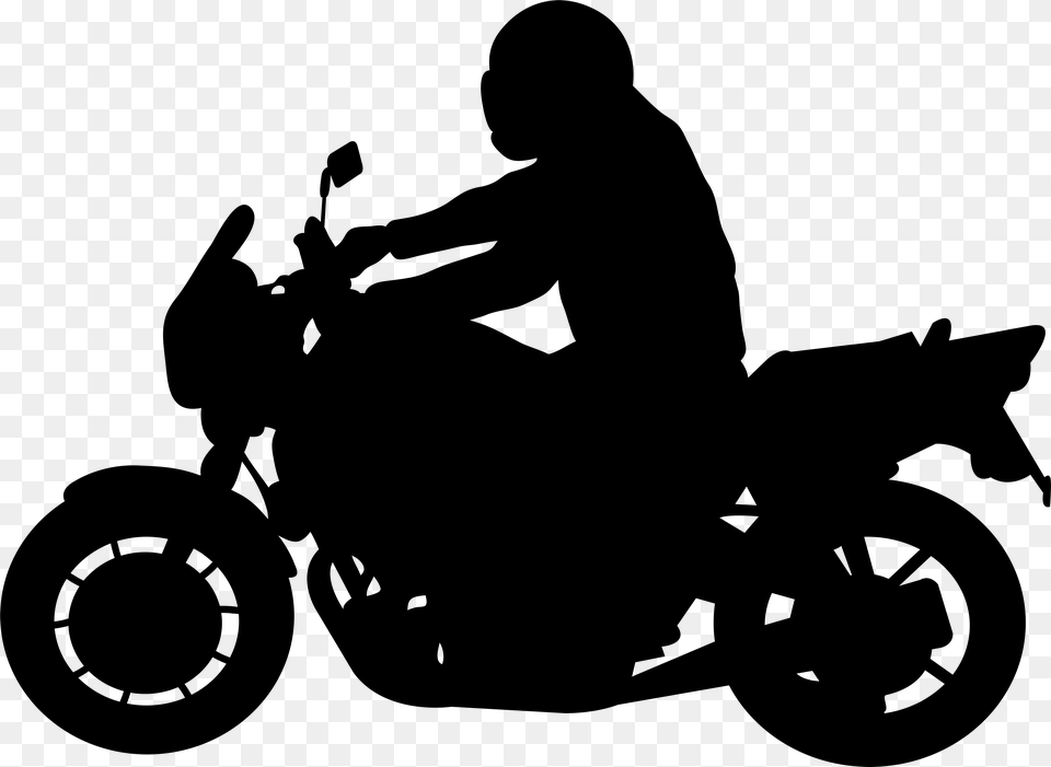 Vehicleblack And Whiteall Terrain Artphotographystock Biker Silhouette, Gray Free Transparent Png