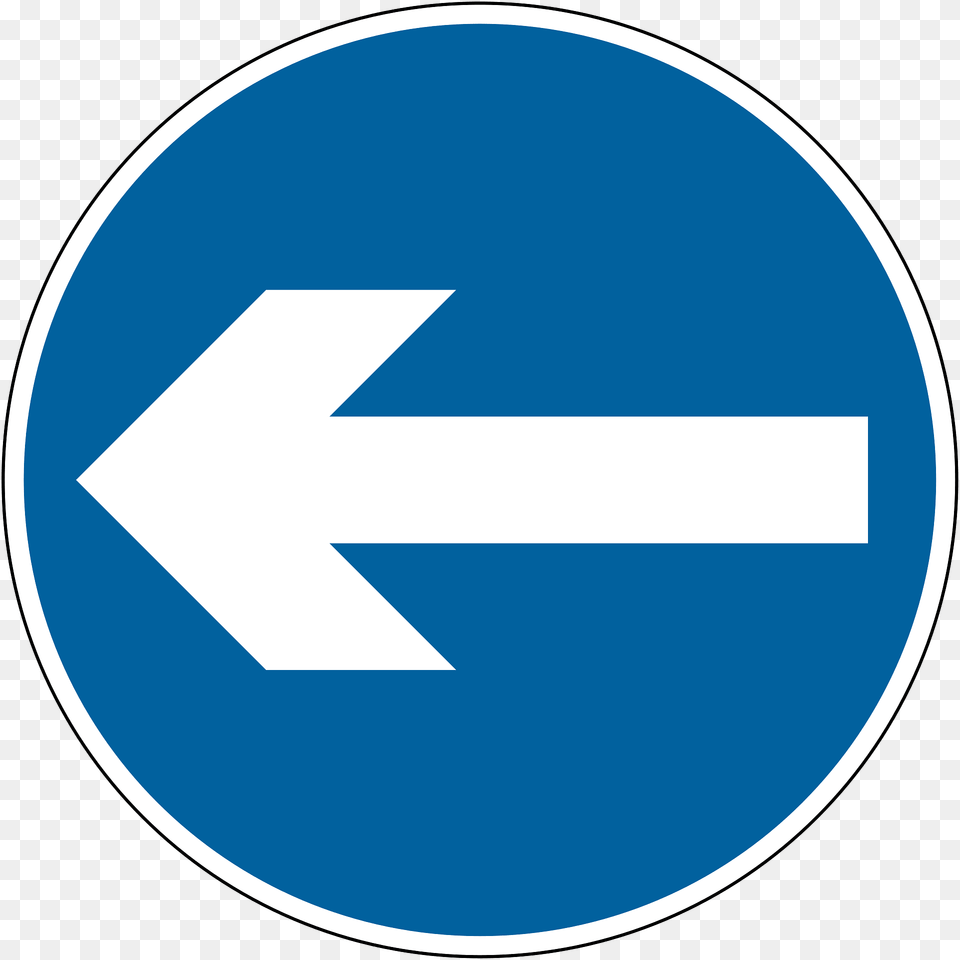 Vehicular Traffic Must Turn Left Right If Symbol Reversed Clipart, Sign, Road Sign, Disk Free Transparent Png