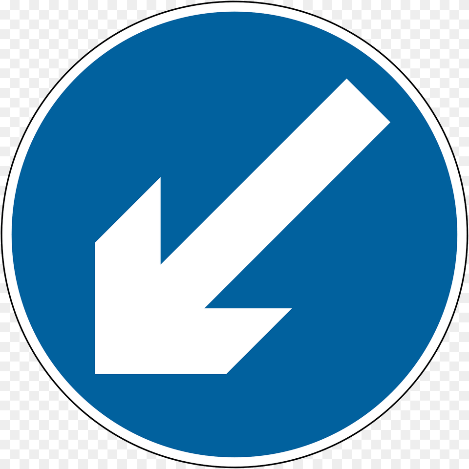 Vehicular Traffic Passing The Sign Must Keep To The Left Of The Sign Right If Symbol Reversed Clipart, Disk, Road Sign Free Transparent Png