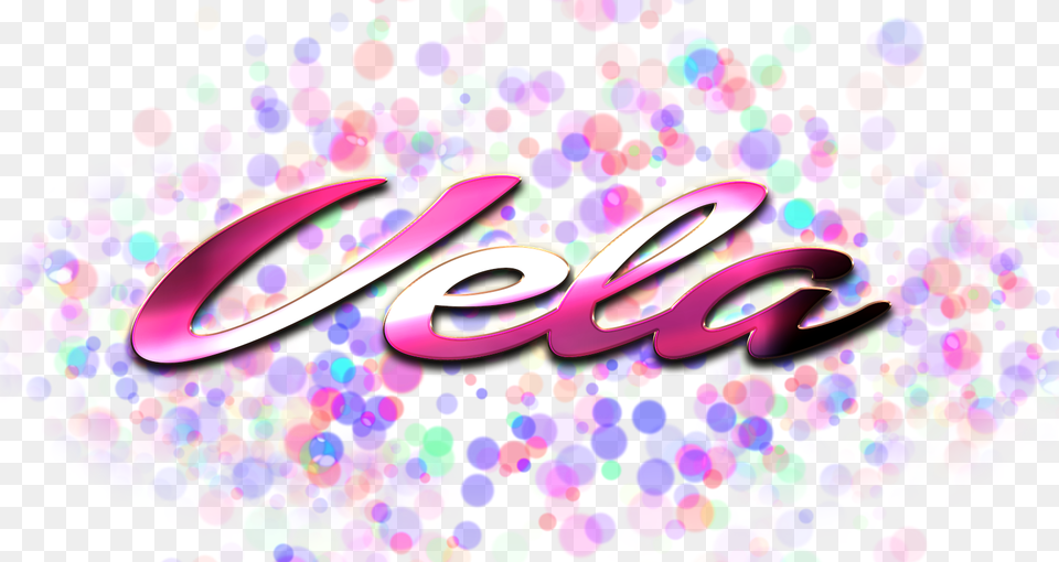Vela Name Logo Bokeh Olive Name, Art, Graphics, Purple, Paper Png Image