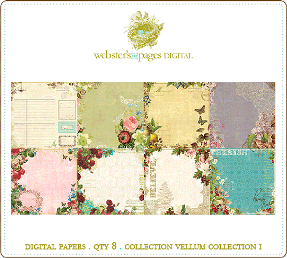 Vellum Paper Designs Digi Floral Design, Art, Collage, Pattern Free Png Download