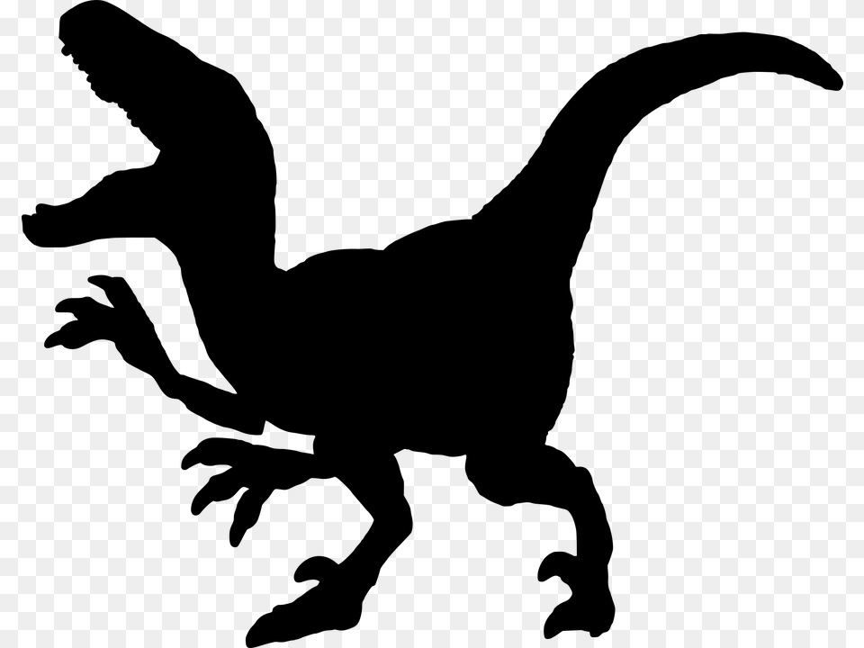 Velociraptor Silhouette, Gray Free Transparent Png