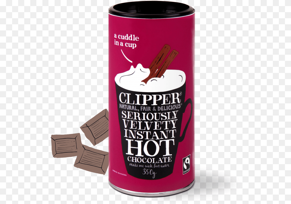 Velvet Instant Hot Chocolate Clipper Hot Chocolate, Can, Tin, Cup Free Png Download