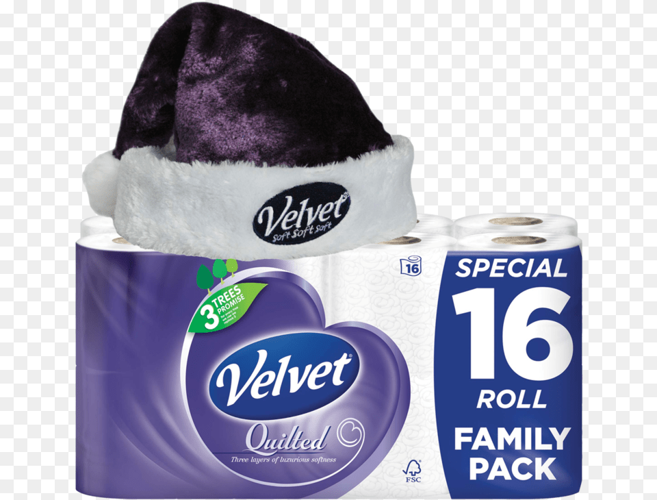 Velvet Quilted Toilet Tissue 16 Roll Free Santa Hat Velvet Quilted Toilet Rolls, Paper, Towel, Paper Towel, Can Png Image