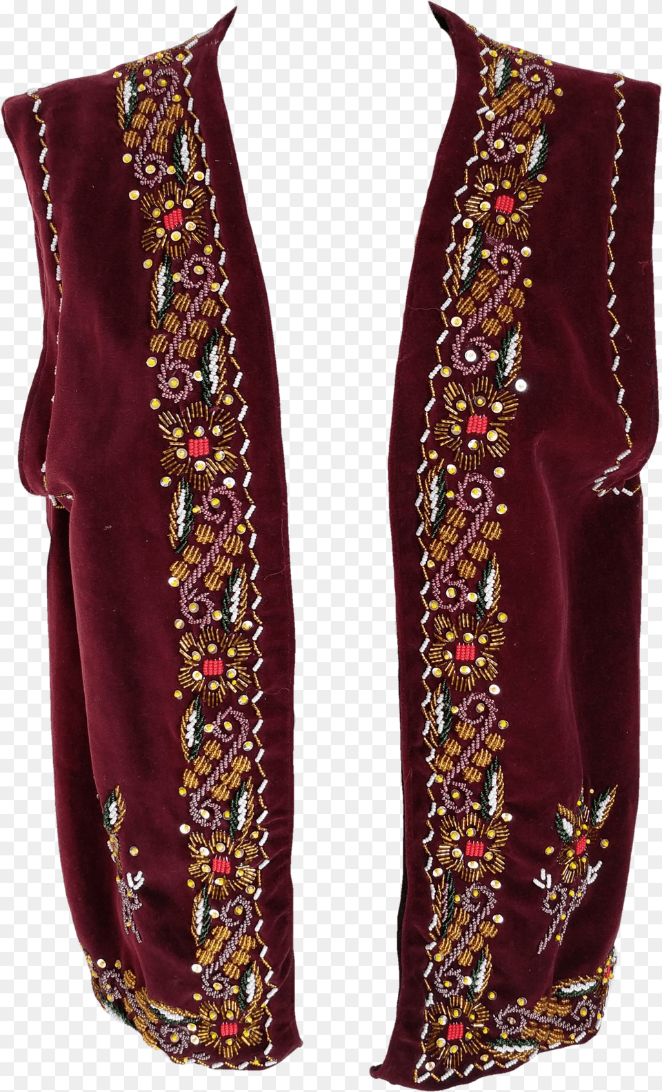Velvet Vest With Beaded Embellishment Formal Wear, Blouse, Clothing, Embroidery, Pattern Png Image