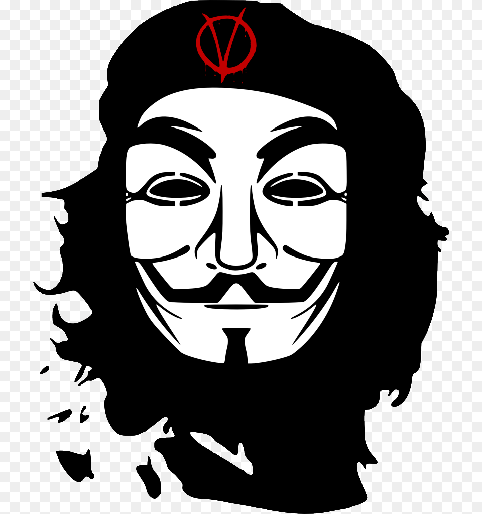 Vendetta Face Clip Art Cliparts Che Guevara White, Stencil, Adult, Female, Person Png