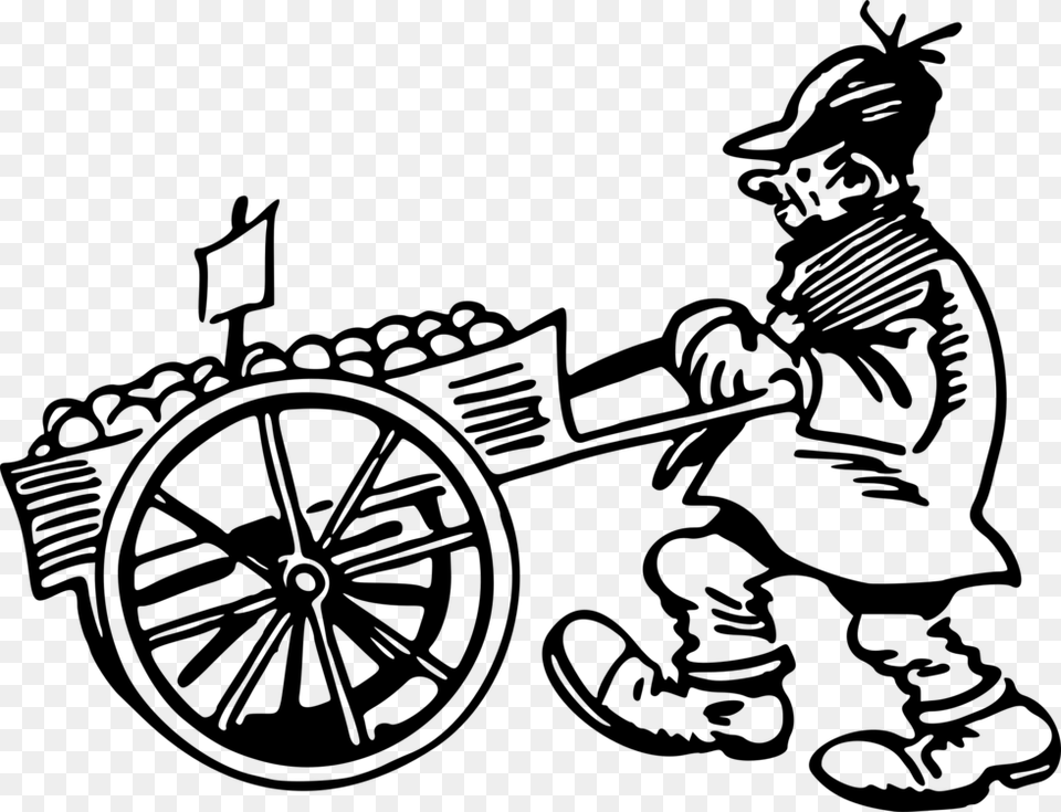 Vendor Black And White Clipart Black And White Cart, Gray Free Png