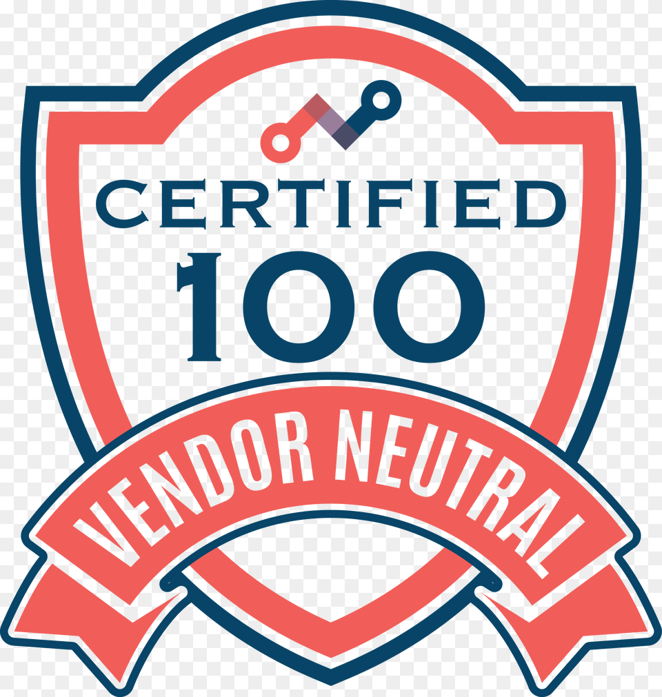 Vendor Neutral Certified 100 Salestech Vendor Objective, Badge, Logo, Symbol, Food Free Transparent Png