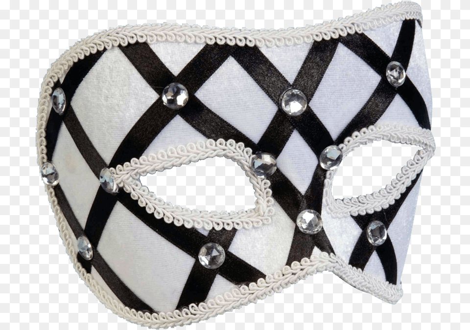 Venetian Domino Masquerade Mask Black And White Masquerade Masks, Accessories, Jewelry, Necklace Png Image