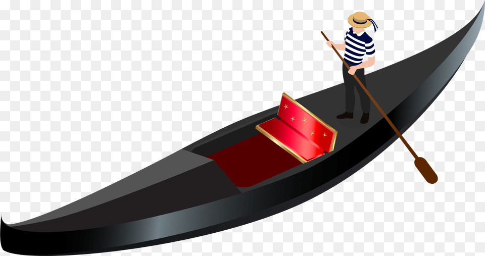 Venetian Gondola Transparent Gondola, Boat, Vehicle, Transportation, Boy Free Png Download