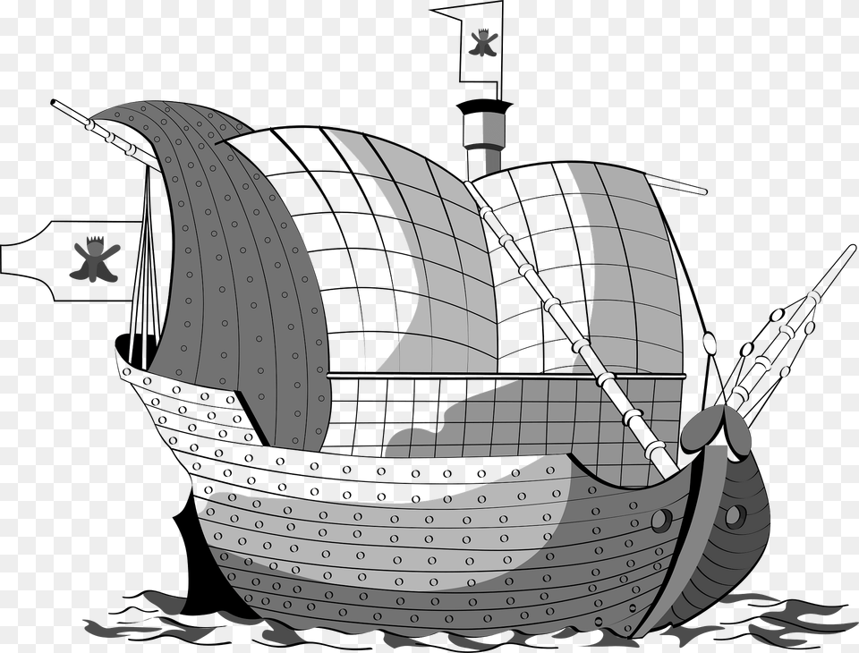 Venetian Ship Of 1366 Clipart, Boat, Sailboat, Transportation, Vehicle Free Png Download