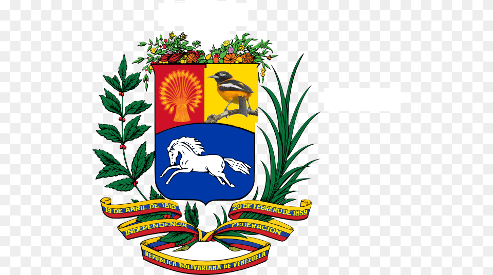 Venezuela Coat Of Arms, Animal, Bird, Emblem, Symbol Free Transparent Png