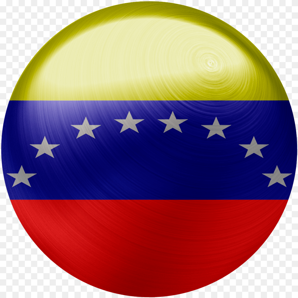 Venezuela Flag Country Nation Symbol National Bandera Venezuela Redonda, Sphere, Ball, Football, Soccer Free Transparent Png