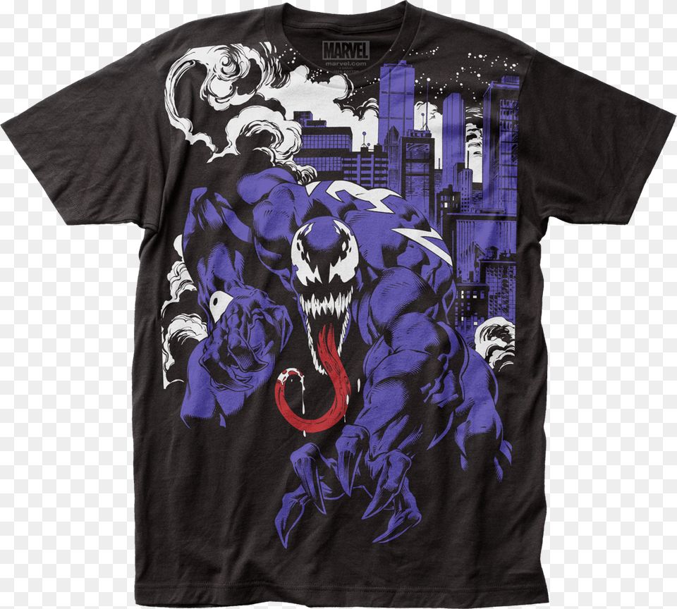 Venom At Night Marvel Comics T Shirt Venom, Clothing, T-shirt Free Png