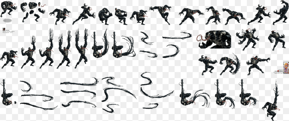 Venom Marvel Avengers Alliance Venom Sprite Sheet, People, Person, Ninja, Adult Free Png