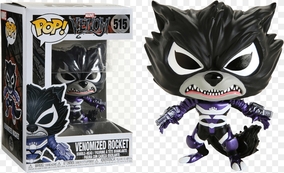 Venomized Rocket Raccoon Pop Vinyl Figuredata, Animal, Dinosaur, Reptile, Person Free Png