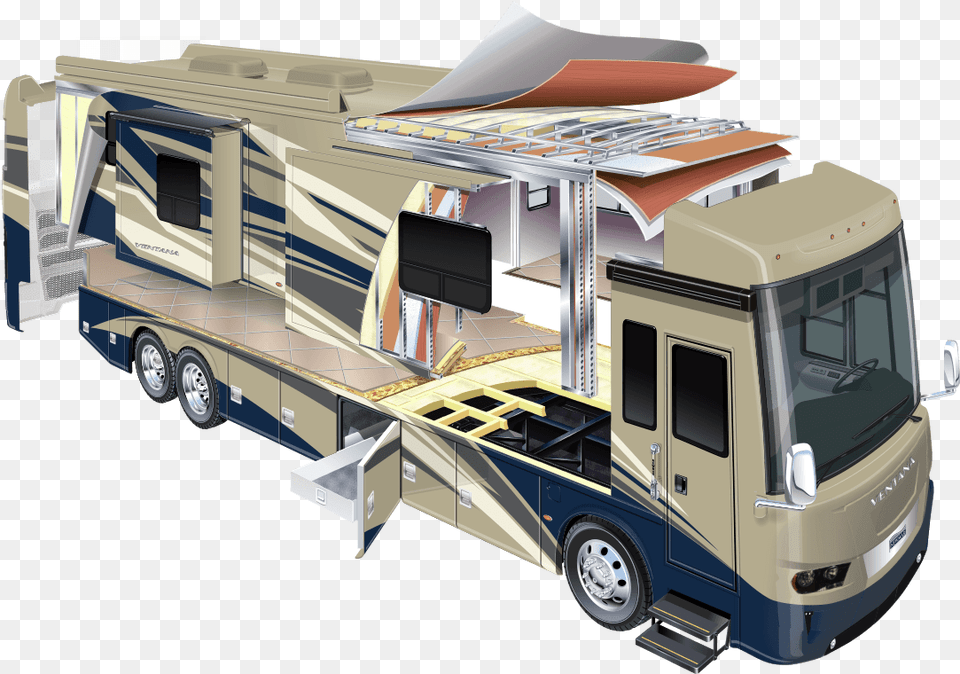 Ventana Construction Motorhome Wall Construction, Transportation, Van, Vehicle, Caravan Free Transparent Png