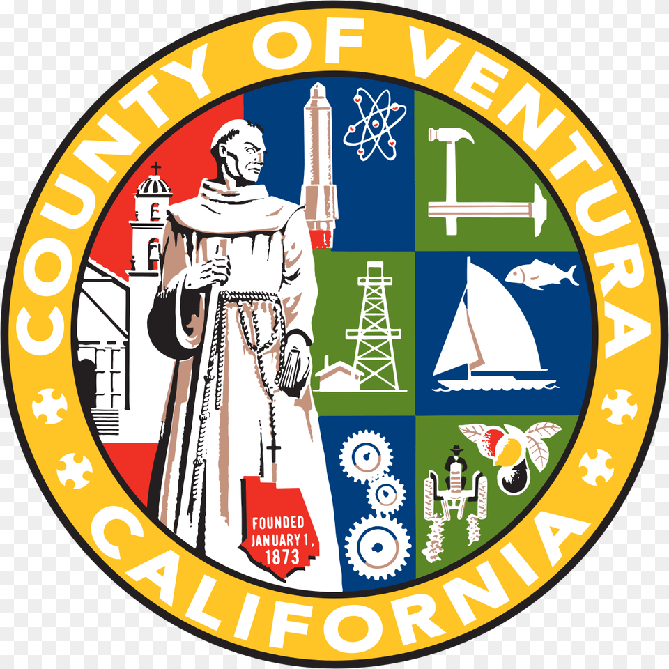 Ventura County California Seal, Adult, Female, Logo, Person Png Image
