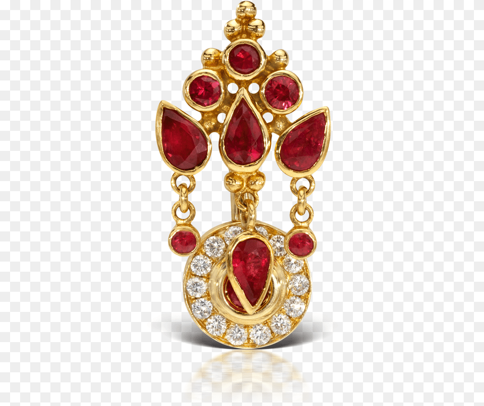 Venus By Maria Tash Ruby Mt Ultra Crown And Ice Pave, Accessories, Earring, Jewelry, Gold Free Png