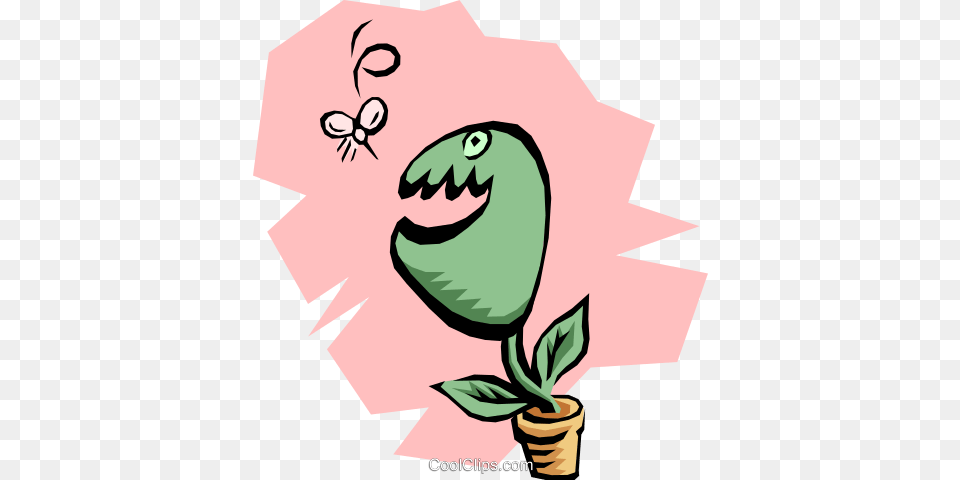 Venus Fly Trap Royalty Vector Clip Art Illustration, Leaf, Plant, Baby, Person Free Transparent Png