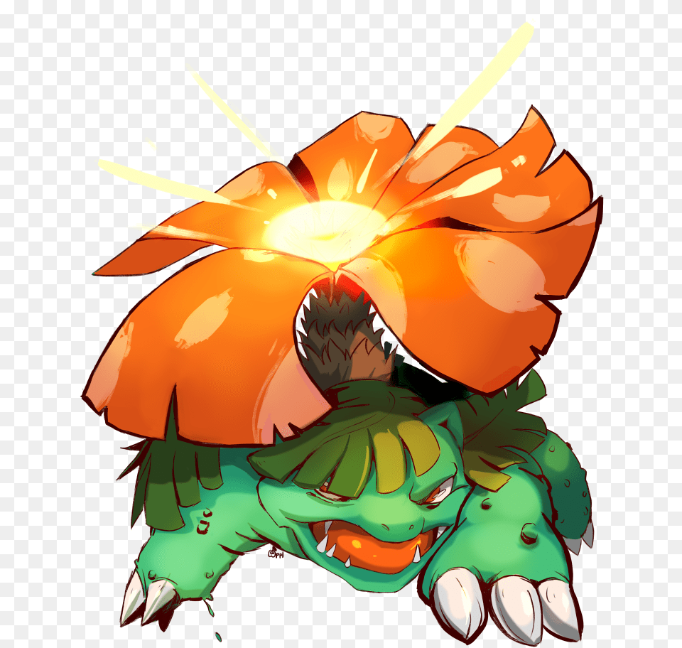 Venusaur Used Solar Beam By Zeighous Cartoon, Art, Graphics, Book, Publication Free Png Download