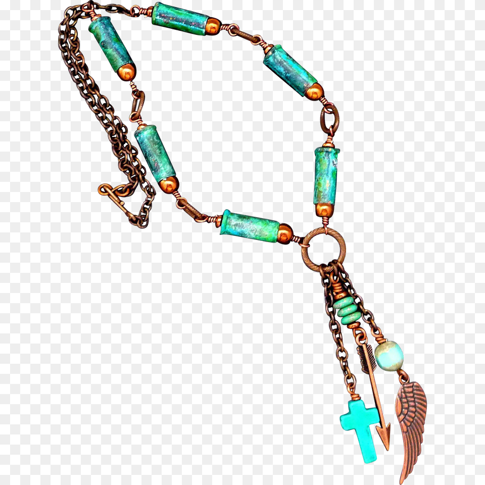 Verdigris Patina Bullet Shell Necklace With Copper Charms, Accessories, Bracelet, Jewelry, Bead Free Transparent Png