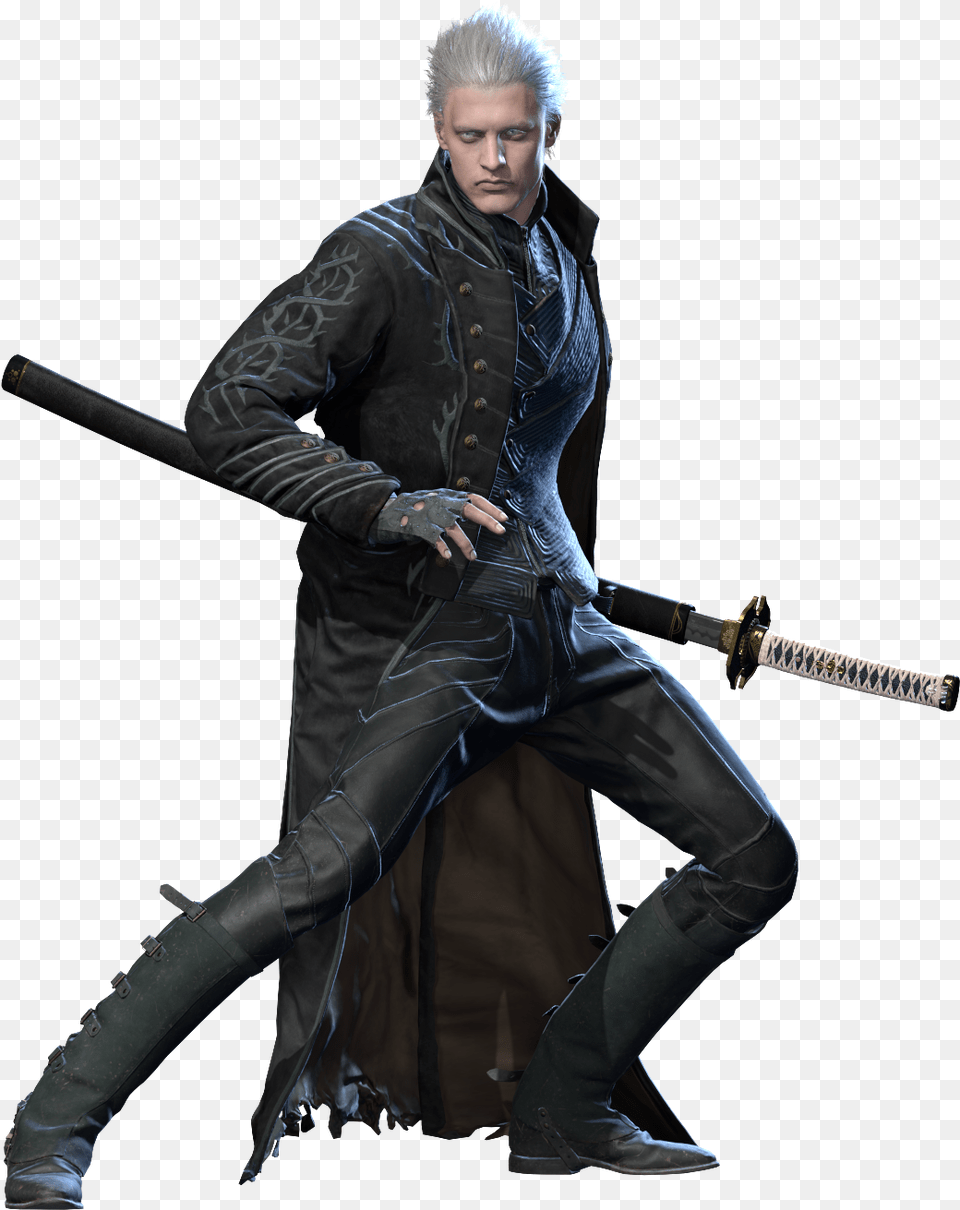 Vergil Devil May Cry, Weapon, Sword, Person, Man Free Transparent Png