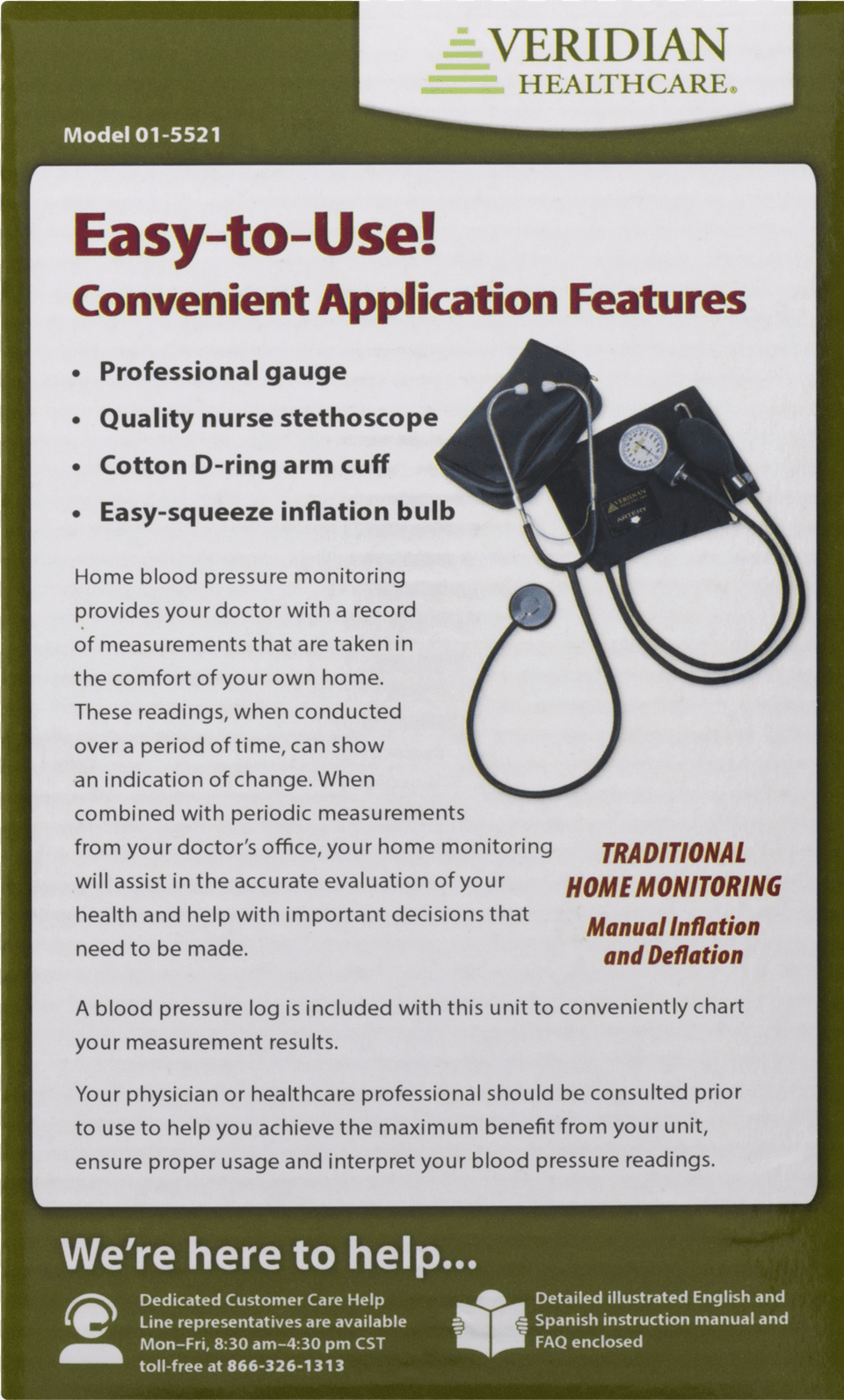 Veridian Health Manual Blood Pressure Monitor With Usb Cable, Advertisement, Poster Free Png