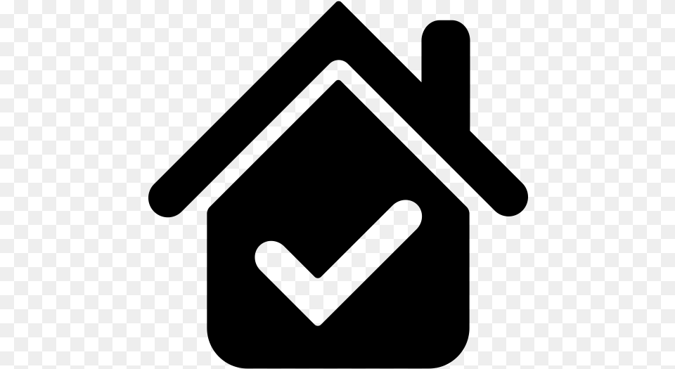 Verified Home Rubber Stamp House Icon White Background, Gray Free Transparent Png