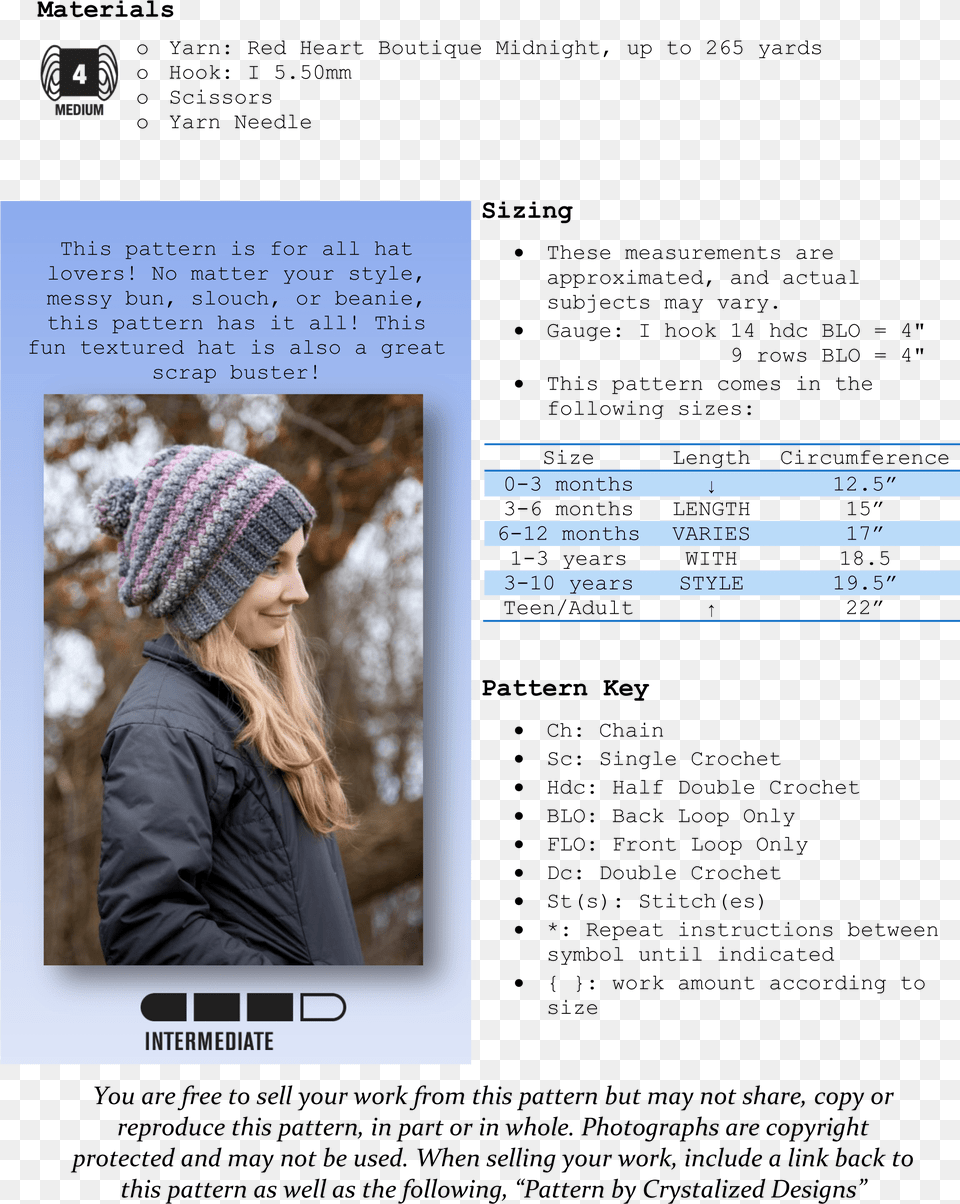 Verity Beanie Slouch Or Messy Bun Crochet Pattern Beanie, Cap, Clothing, Hat, Adult Png