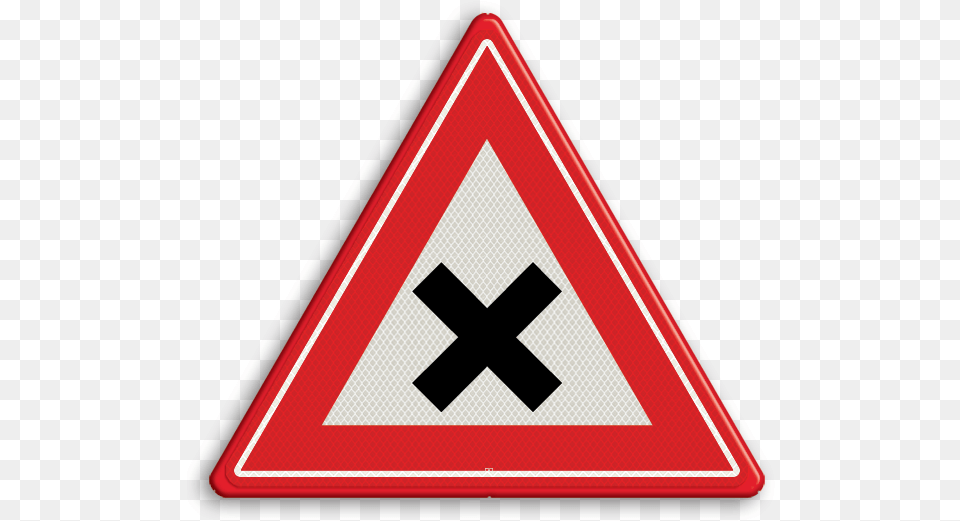 Verkeersbord Rvv J08 Verkeersbord Gevaarlijk Kruispunt, Sign, Symbol, Road Sign Free Transparent Png