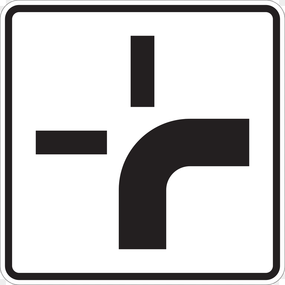 Verlauf Der Vorfahrtstrae An Kreuzungen Clipart, Sign, Symbol, Road Sign Free Png Download
