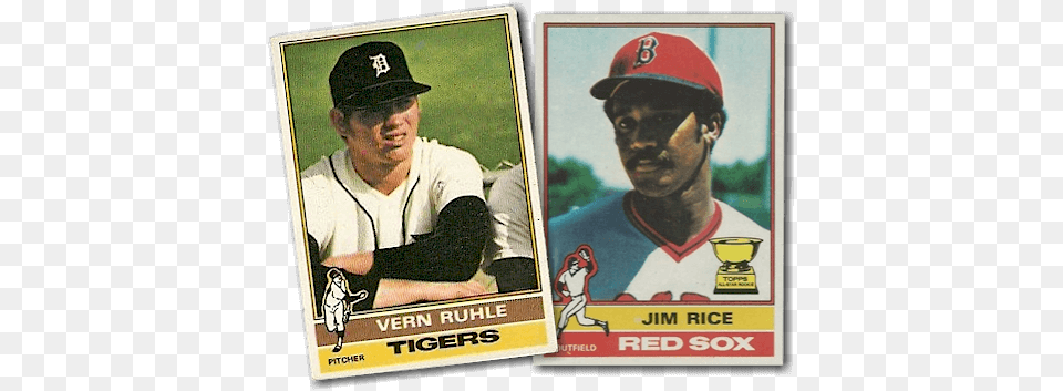 Vern Ruhle And Jim Rice 1976 Topps 340 Jim Rice Red Sox Hof Psa 8 Person, Baseball Cap, Cap, Clothing Png