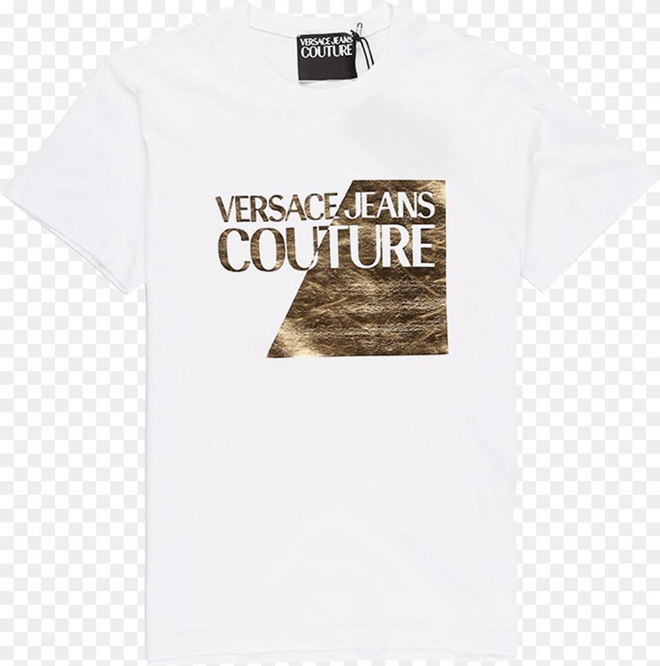 Versace Gold Logo T Shirt White Versace, Clothing, T-shirt Png