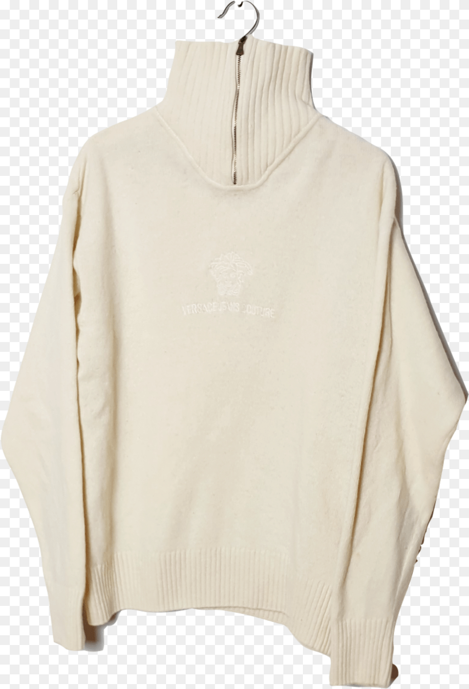 Versace Jeans Couture Big Medusa Logo Vintage 90s Long Sleeve, Clothing, Knitwear, Sweater, Sweatshirt Free Png Download