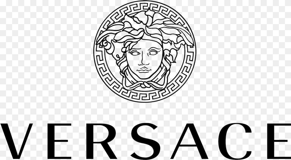 Versace Logo, Face, Head, Person, Text Png