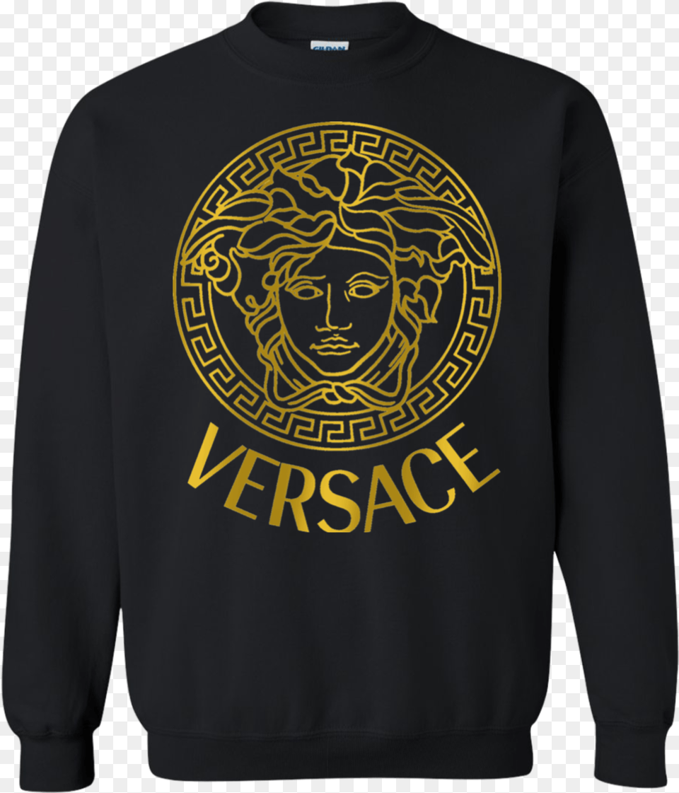 Versace Logo White, Clothing, Sweatshirt, Sweater, Sleeve Free Png